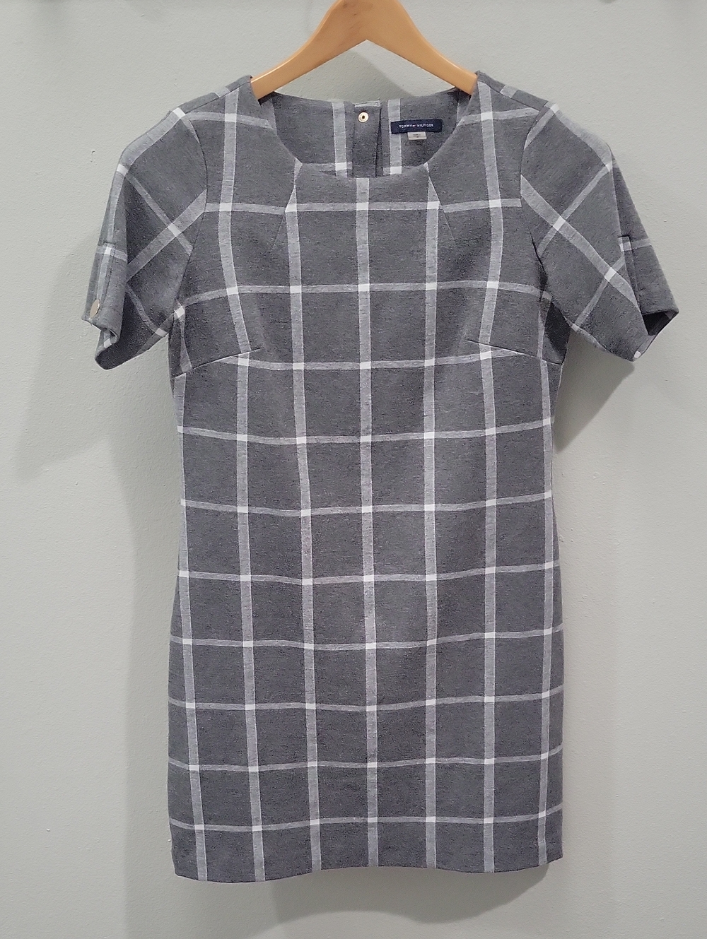 Tommy Hilfiger Gray Windowpane Sheath Dress